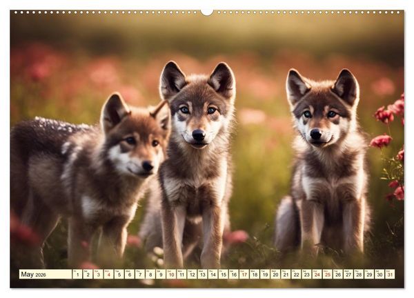 Produktbild: A year among wolves (Wall Calendar 2026 DIN A2 landscape), CALVENDO 12 Month Wall Calendar