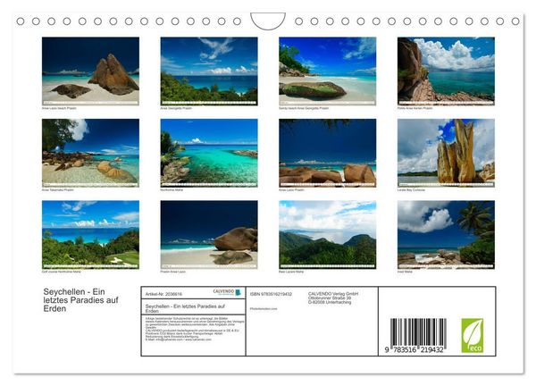 Produktbild: Seychellen - Ein letztes Paradies auf Erden (Wandkalender 2026 DIN A4 quer), CALVENDO Monatskalender