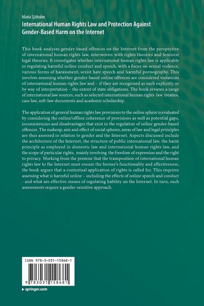 Produktbild: International Human Rights Law and Protection Against Gender-Based Harm on the Internet