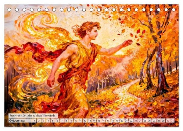 Produktbild: G&ouml;tter der Elemente - Griechische Mythologie Kunstkalender (Tischkalender 2027 DIN A5 quer), CALVENDO Monatskalender