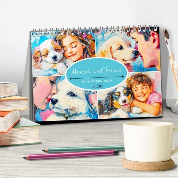 Produktbild: Mensch und Hund. Herzensverbindungen (Tischkalender 2026 DIN A5 quer), CALVENDO Monatskalender