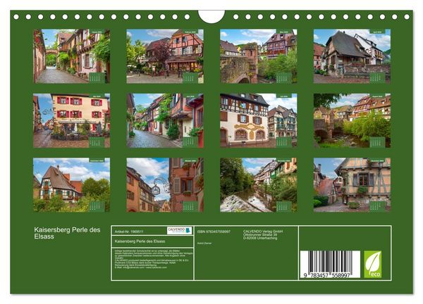 Produktbild: Kaisersberg Perle des Elsass (Wandkalender 2026 DIN A4 quer), CALVENDO Monatskalender