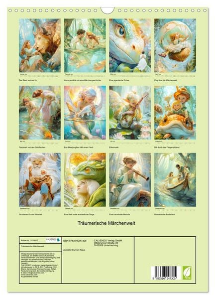 Produktbild: Tr&auml;umerische M&auml;rchenwelt (Wandkalender 2026 DIN A3 hoch), CALVENDO Monatskalender