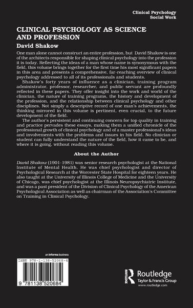 Produktbild: Clinical Psychology as Science and Profession