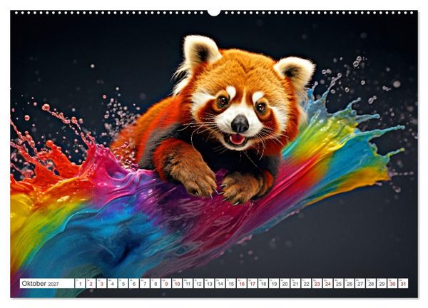 Produktbild: Farbsplash in der Tierwelt (hochwertiger Premium Wandkalender 2027 DIN A2 quer), Kunstdruck in Hochglanz
