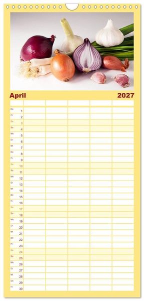 Produktbild: Familienplaner 2027 - Kulinarische Kompositionen mit 5 Spalten (Wandkalender, 21 x 45 cm) CALVENDO