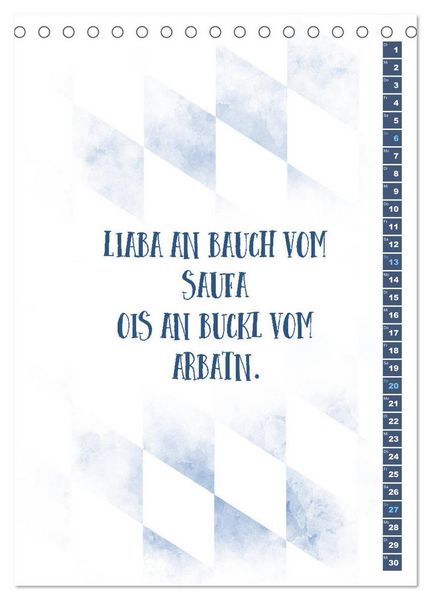 Produktbild: BAYRISCH Z&uuml;nftige Spr&uuml;che (Tischkalender 2026 DIN A5 hoch), CALVENDO Monatskalender