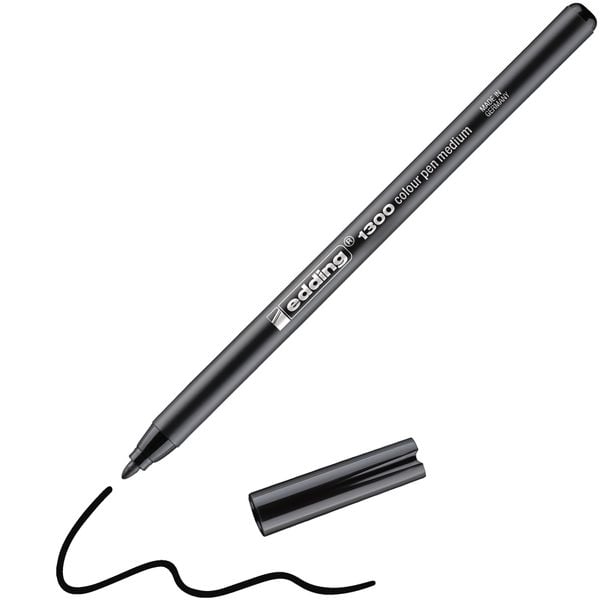 Produktbild: edding 1300 Fasermaler medium schwarz