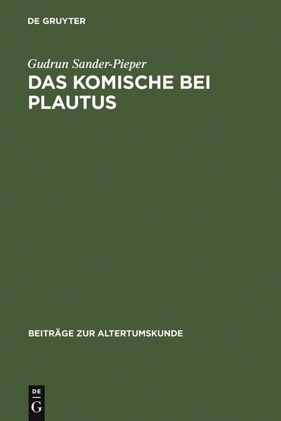 Produktbild: Das Komische bei Plautus