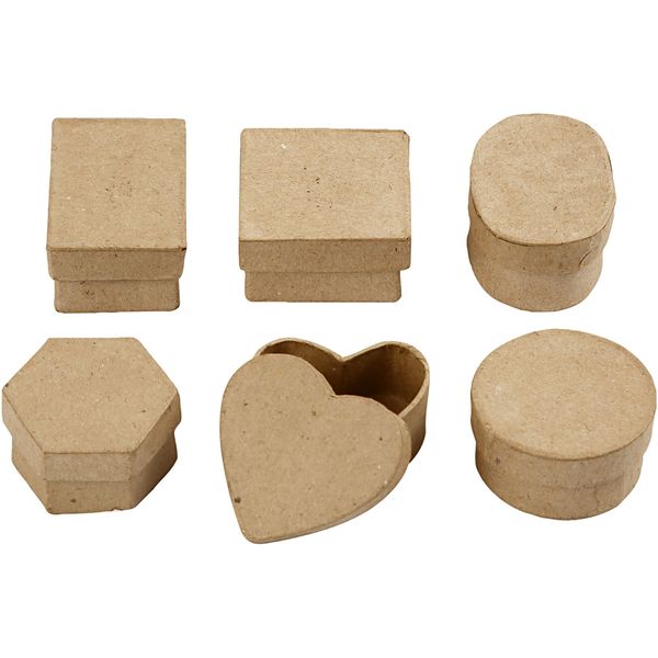 Produktbild: Creativ Company Mini-Schachteln, H 3 cm, D 4-6 cm, 6 Stk