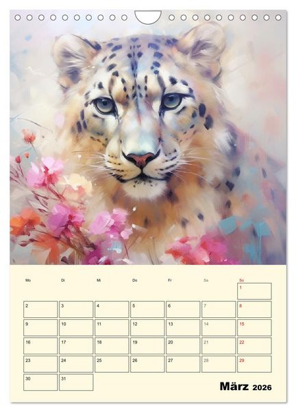Produktbild: Raubkatzen. Zauberhafte Aquarelle (Wandkalender 2026 DIN A4 hoch), CALVENDO Monatskalender