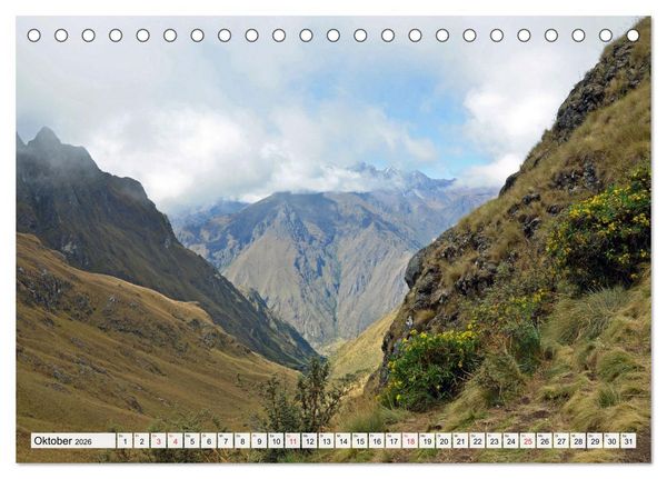 Produktbild: Inka Trail und Machu Picchu, Trekking zur ber&uuml;hmten Inkastadt (Tischkalender 2026 DIN A5 quer), CALVENDO Monatskalender