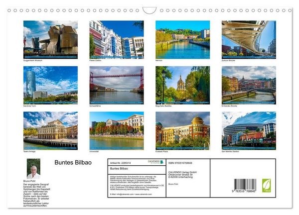Produktbild: Buntes Bilbao (Wandkalender 2027 DIN A3 quer), CALVENDO Monatskalender