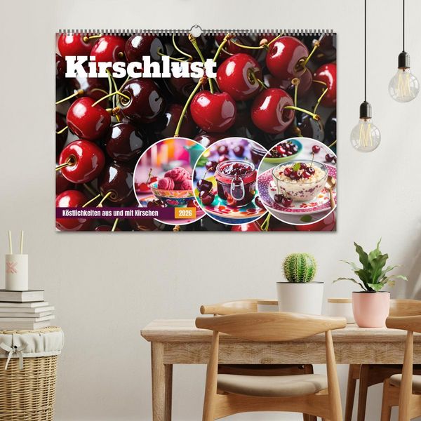 Produktbild: Kirschlust - K&ouml;stlichkeiten aus und mit Kirschen (Wandkalender 2026 DIN A2 quer), CALVENDO Monatskalender