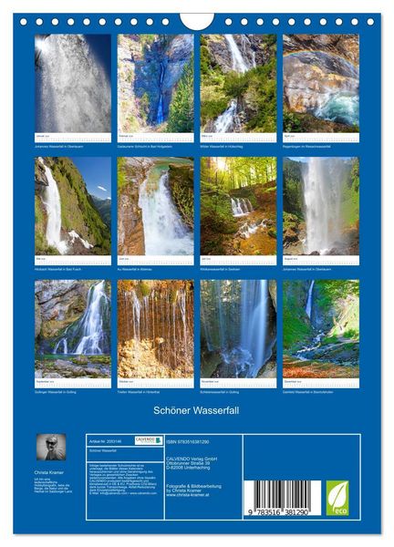 Produktbild: Sch&ouml;ner Wasserfall (Wandkalender 2026 DIN A4 hoch), CALVENDO Monatskalender