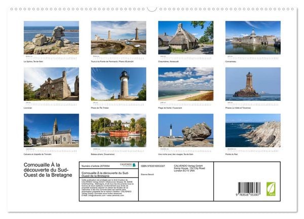Produktbild: Cornouaille &Agrave; la d&eacute;couverte du Sud-Ouest de la Bretagne (Calendrier mural 2026 DIN A2 vertical) calendrier de bureau