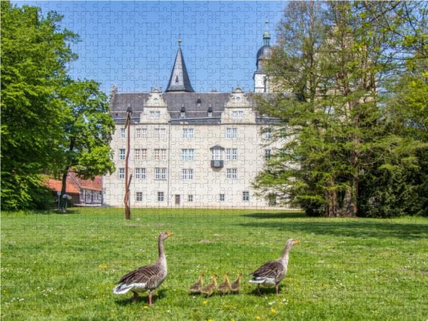Produktbild: CALVENDO Puzzle Schloss Wolfsburg - endlich als Puzzle. | 1000 Teile Lege-Gr&ouml;&szlig;e 64x48cm Foto-Puzzle f&uuml;r gl&uuml;ckliche Stunden