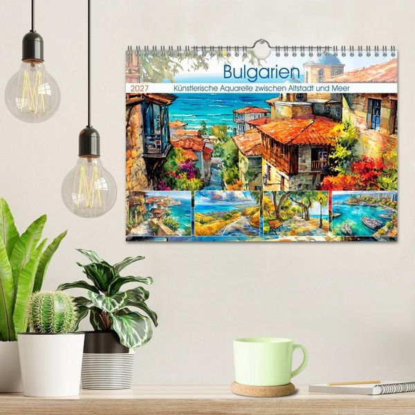 Produktbild: Bulgarien. K&uuml;nstlerische Aquarelle zwischen Altstadt und Meer (Wandkalender 2027 DIN A4 quer), CALVENDO Monatskalender