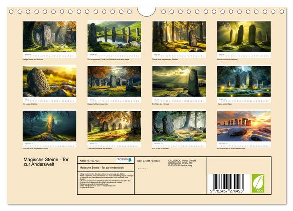 Produktbild: Magische Steine - Tor zur Anderswelt (Wandkalender 2026 DIN A4 quer), CALVENDO Monatskalender