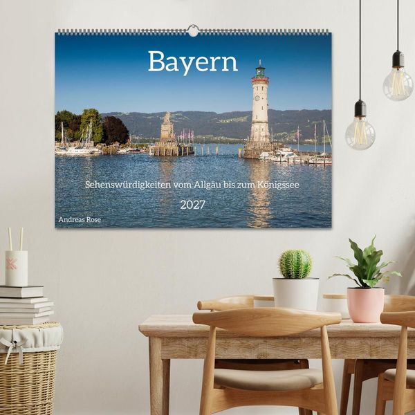 Produktbild: Bayern - Sehensw&uuml;rdigkeiten vom Allg&auml;u bis zum K&ouml;nigssee (Wandkalender 2027 DIN A2 quer), CALVENDO Monatskalender