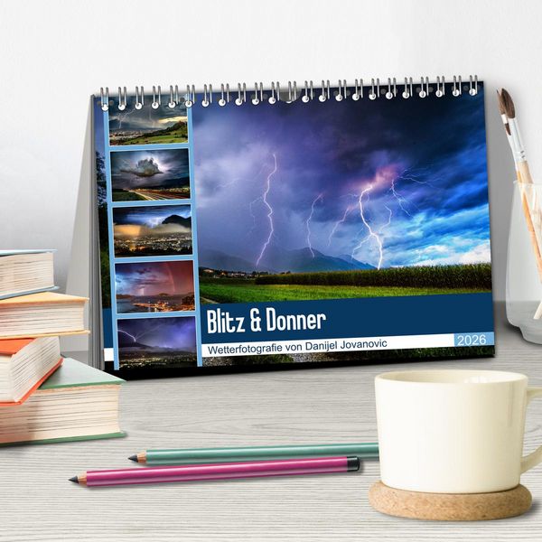 Produktbild: Blitz & Donner (Tischkalender 2026 DIN A5 quer), CALVENDO Monatskalender