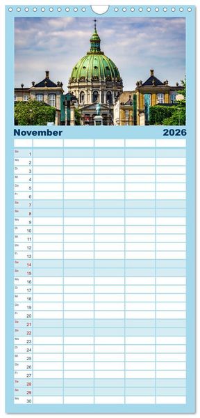 Produktbild: Familienplaner 2026 - Kopenhagen - Die wundervolle Hafenstadt mit 5 Spalten (Wandkalender, 21 x 45 cm) CALVENDO