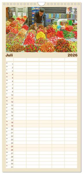Produktbild: Familienplaner 2026 - Zwischen Tradition und Moderne: Israel mit 5 Spalten (Wandkalender, 21 x 45 cm) CALVENDO