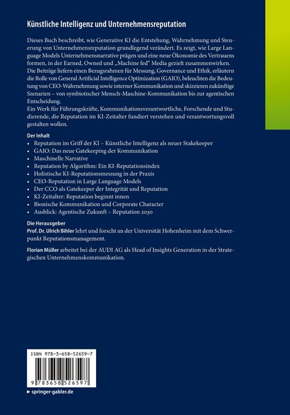 Produktbild: K&uuml;nstliche Intelligenz und Unternehmensreputation