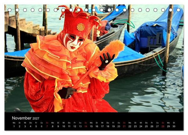 Produktbild: Venedig Maskenball (Tischkalender 2027 DIN A5 quer), CALVENDO Monatskalender