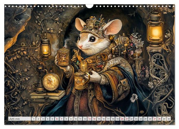 Produktbild: Magische Wesen im Zauberland - Fantasie-Tiere im Steampunk-Kalender (Wandkalender 2026 DIN A3 quer), CALVENDO Monatskalender