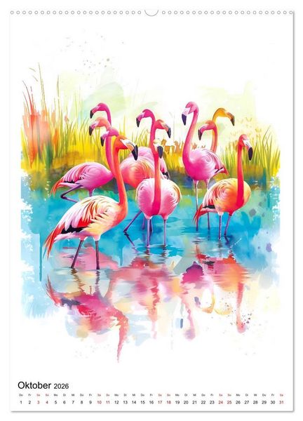 Produktbild: Afrikas Tiere - Illustriert in Wasserfarben (hochwertiger Premium Wandkalender 2026 DIN A2 hoch), Kunstdruck in Hochglanz