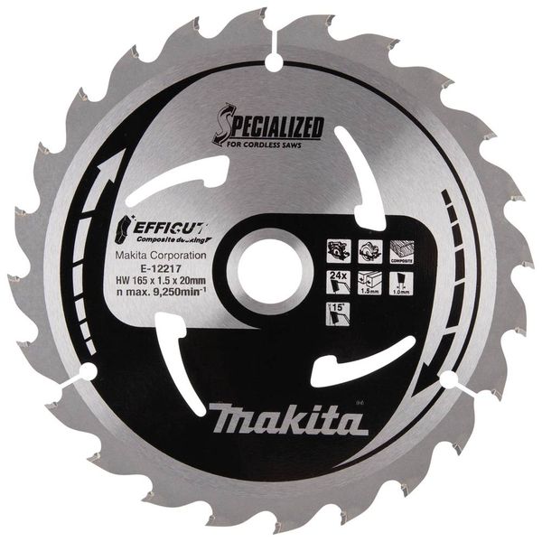 Produktbild: Makita E-12217 Kreiss&auml;geblatt 165 x 20 x 1.5mm Z&auml;hneanzahl: 24 1St.