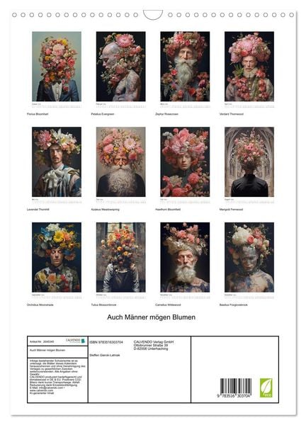Produktbild: Auch M&auml;nner m&ouml;gen Blumen (Wandkalender 2026 DIN A3 hoch), CALVENDO Monatskalender
