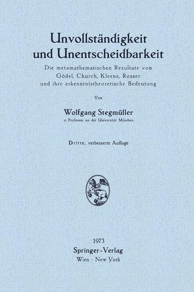 Produktbild: Unvollst&auml;ndigkeit und Unentscheidbarkeit