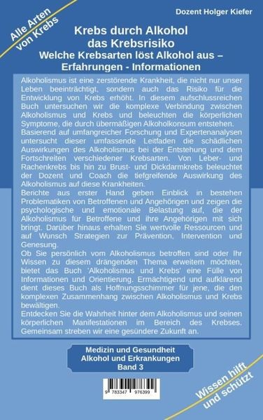 Produktbild: Krebs durch Alkohol das Krebsrisiko