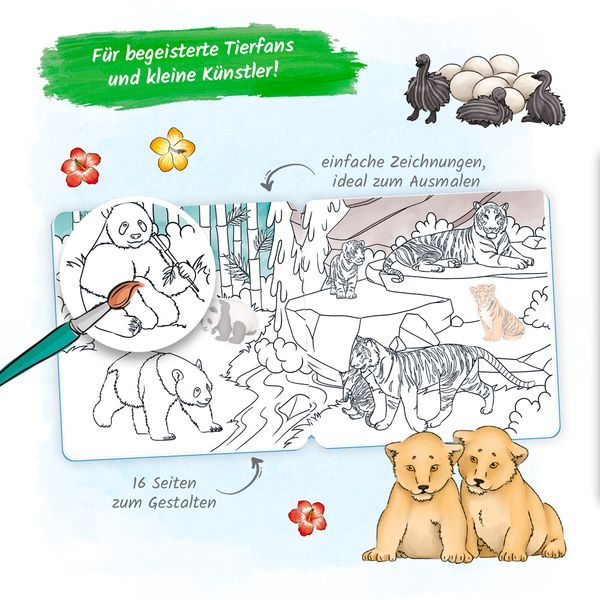 Produktbild: Tr&ouml;tsch Malbuch Stickermalbuch Tiere