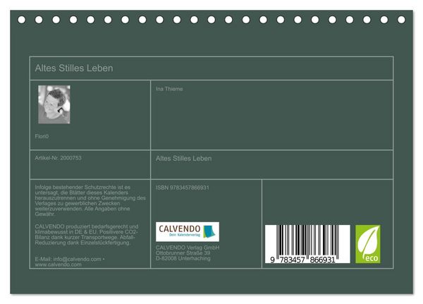 Produktbild: Altes Stilles Leben (Tischkalender 2026 DIN A5 quer), CALVENDO Monatskalender
