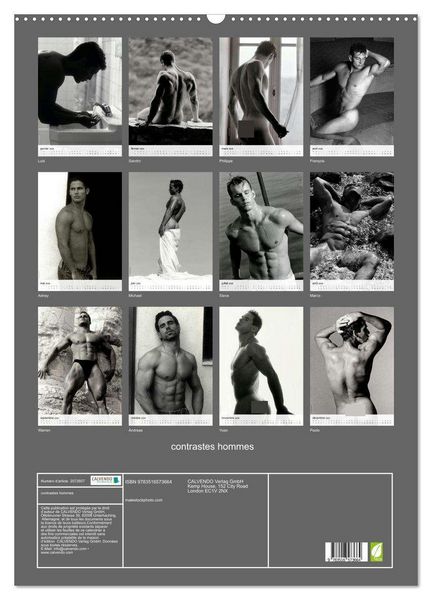 Produktbild: contrastes hommes (Calendrier mural 2026 DIN A2 horizontal), CALVENDO calendrier mensuel