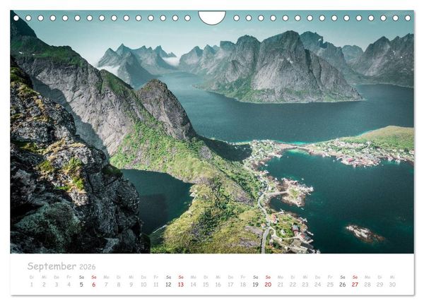 Produktbild: Norwegische Berg- und Fjordlandschaften (Wandkalender 2026 DIN A4 quer), CALVENDO Monatskalender
