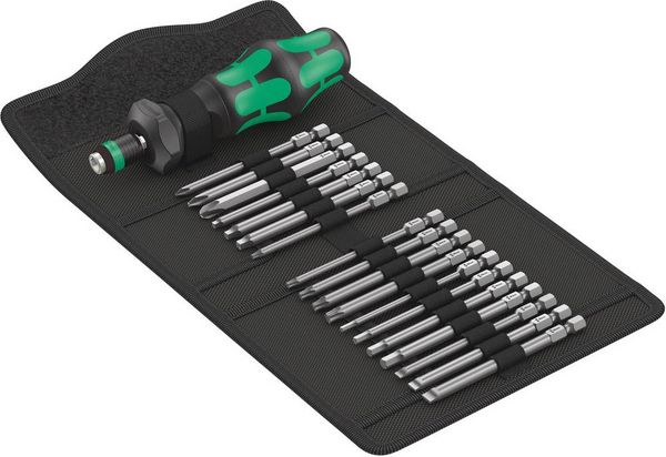 Produktbild: Wera Kompakt Turbo Imperial 1 05057483001 Bit-Set 19teilig 1/4\" (6.3 mm) inkl. Bithalter-Schraubendreher, inkl. Drehmoment-Adapter