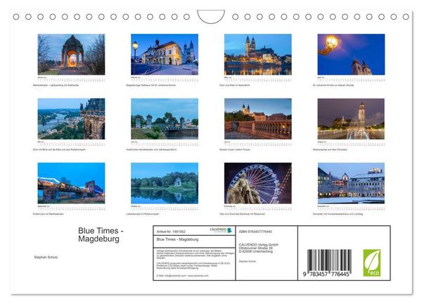 Produktbild: Blue Times - Magdeburg (Wandkalender 2026 DIN A4 quer), CALVENDO Monatskalender