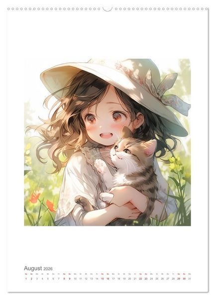 Produktbild: Manga Style Kinder (hochwertiger Premium Wandkalender 2026 DIN A2 hoch), Kunstdruck in Hochglanz