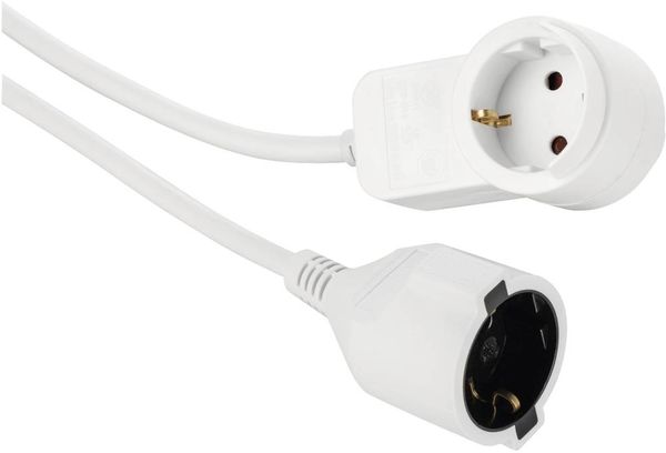 Hama 00133801 Strom Verlängerungskabel Weiß 3.00m H05VV-F 3G 1,5mm²