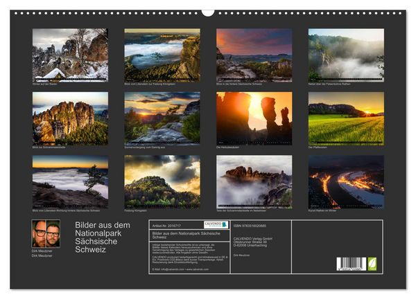 Produktbild: Bilder aus dem Nationalpark S&auml;chsische Schweiz (Wandkalender 2026 DIN A2 quer), CALVENDO Monatskalender