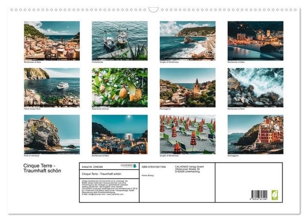 Produktbild: Cinque Terre - Traumhaft sch&ouml;n (Wandkalender 2027 DIN A2 quer), CALVENDO Monatskalender