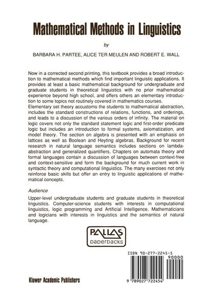 Produktbild: Mathematical Methods in Linguistics