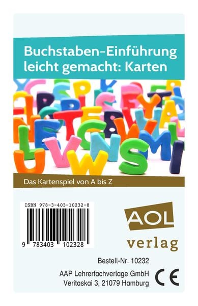 Produktbild: Buchstaben-Einf&uuml;hrung leicht gemacht: Karten