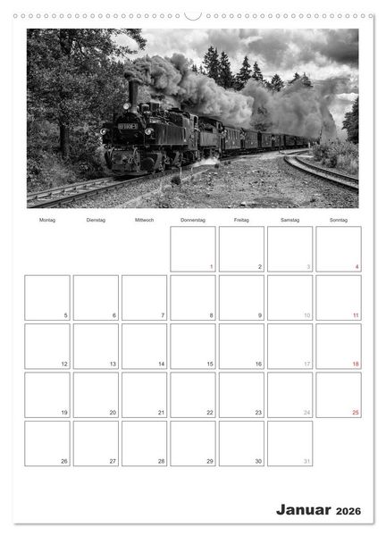 Produktbild: Unter Dampf. Eisenbahnromantik im Harz (Wandkalender 2026 DIN A2 hoch), CALVENDO Monatskalender