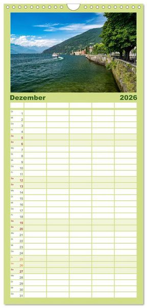 Produktbild: Familienplaner 2026 - Traumziele am Comer See mit 5 Spalten (Wandkalender, 21 x 45 cm) CALVENDO