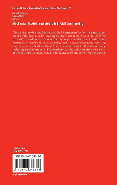 Produktbild: Mechanics, Models and Methods in Civil Engineering